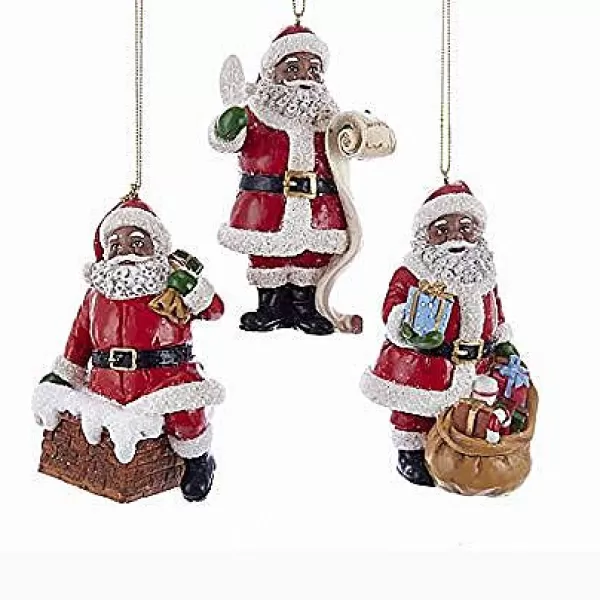 Kurt S Adler African American Santa Ornament Set/3, C7606 Sale