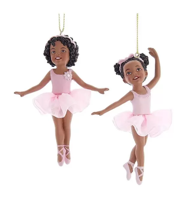 Kurt S Adler African Ballerina Girl Ornaments, Set/2, E0481, Kurt Adler Discount