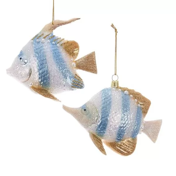 Kurt S Adler Angel Fish Glass Ornaments Pair, C1980, Ksa Hot