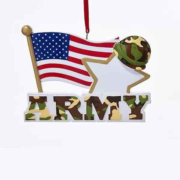 Kurt S Adler Army With American Flag Ornament For Personalization Outlet