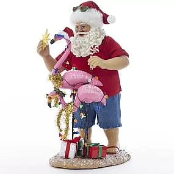 Kurt S Adler Beach Santa With Flamingos Store