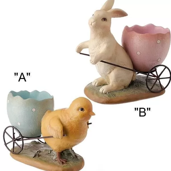 Raz Bunny Or Chick With Wagon Best Sale