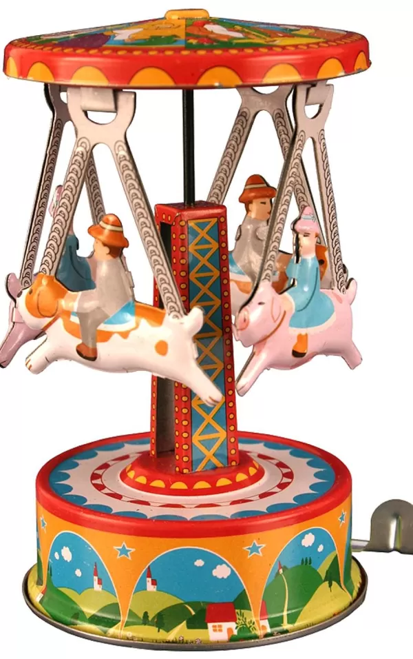 Alexander Taron Carousel With Dogs, Collectible Tin Toy , Mf356 Clearance