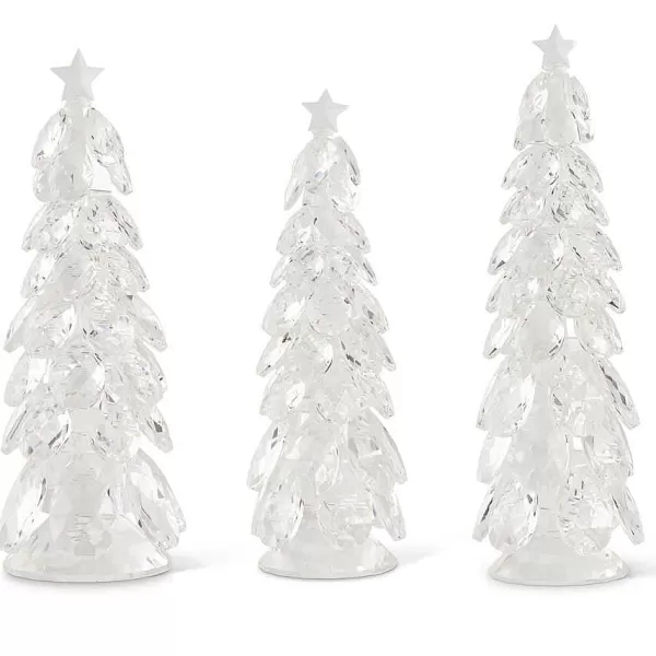 K & K Interiors Christmas Trees W/Star , Crystal Tear Drop Set/3 Outlet