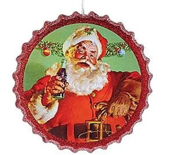 Kurt S Adler Coca-Cola® Santa Bottle Cap Ornaments Hot