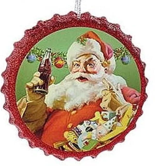 Kurt S Adler Coca-Cola® Santa Bottle Cap Ornaments Discount