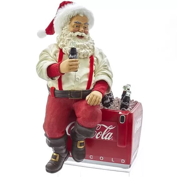 Kurt S Adler Coca-Cola® Santa Sitting On Cooler Table Piece, Cc5191 New