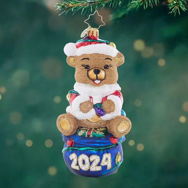 Christopher Radko Cr, 2024 Santa'S Bear Buddy, 1021970, Dated 2024, Radko Cheap