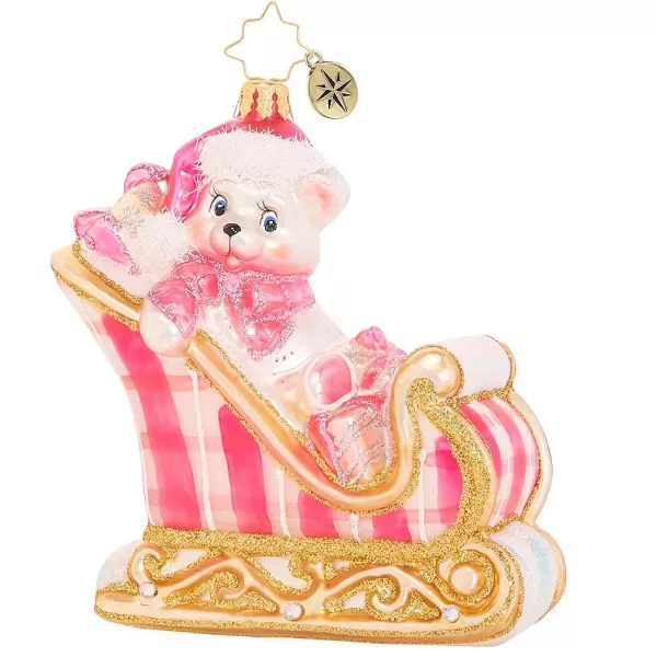 Christopher Radko Cr, A Beary Good Girl Sleigh, 1020395, Fashion