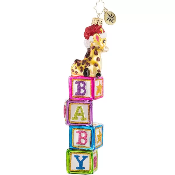 Christopher Radko Cr, Block-Balancing Baby Giraffe, 1020753, Outlet