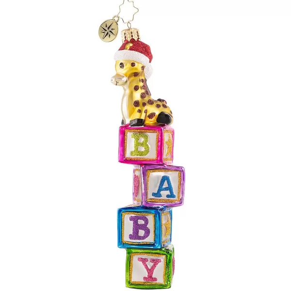 Christopher Radko Cr, Block-Balancing Baby Giraffe, 1020753, Outlet