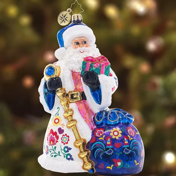 Christopher Radko Cr, Floral Folk Santa, 1021441, Radko Fashion