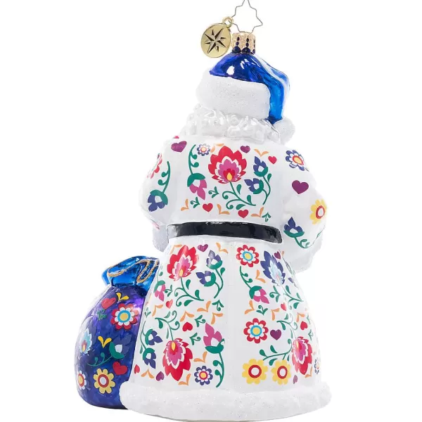 Christopher Radko Cr, Floral Folk Santa, 1021441, Radko Cheap