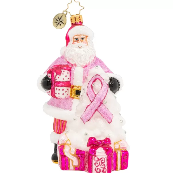 Christopher Radko Cr, Pink Ribbon Santa, 1020371, Best