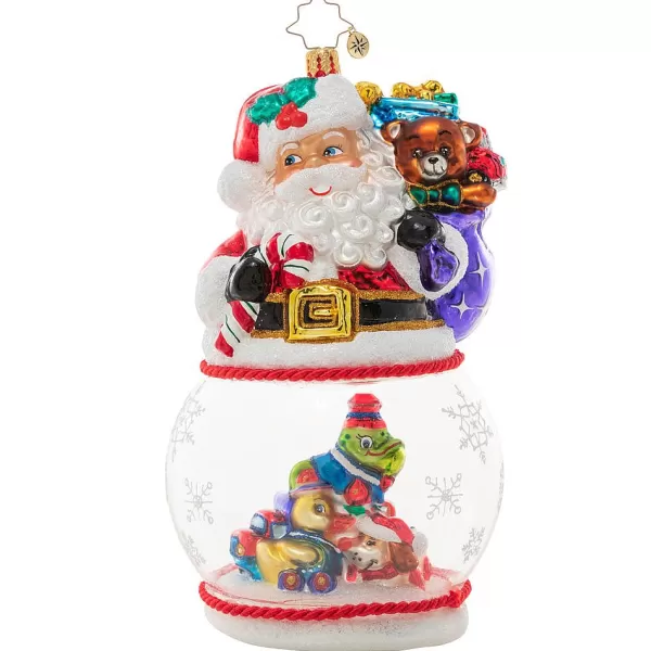 Christopher Radko Cr, Santa'S Magic Snow Globe, 1021013, Discount