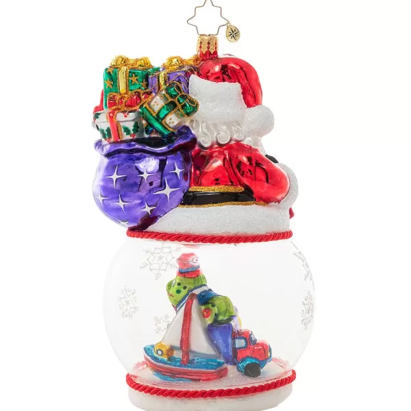 Christopher Radko Cr, Santa'S Magic Snow Globe, 1021013, Discount