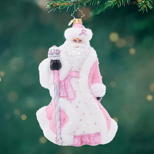 Christopher Radko Cr, Santa'S Pink Promise, 1021779, Breast Cancer Awareness, Radko Fashion