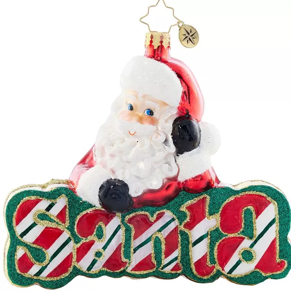 Christopher Radko Cr, What'S In A Name Santa?, 1021832, Radko Clearance