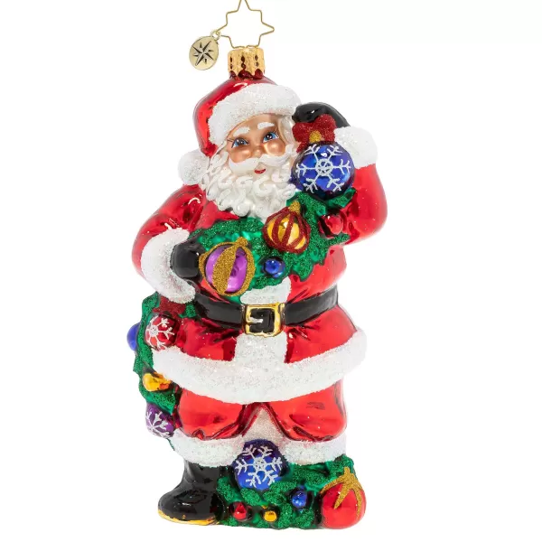 Christopher Radko Cr, With Garland & Grace Santa, 1020391, Discount