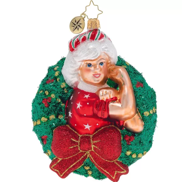 Christopher Radko Cr, Women Power Mrs. Claus Wreath, 1020046, Best Sale