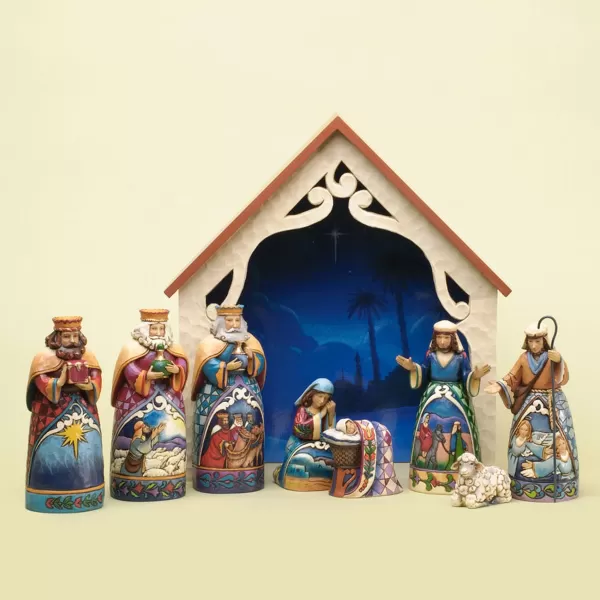 Enesco Deluxe Mini Nativity 9 Pc Set Jim Shore Clearance