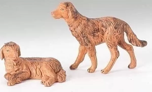 Fontanini Dog Figurines Set Of 2 5", , 54028 Cheap