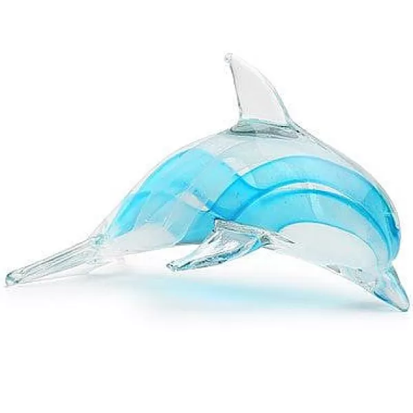 Dynasty Glass Dolphin - Aqua Glow Sale