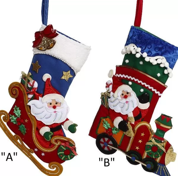 Mark Roberts Festive Santa Stocking Train Or Sleigh New