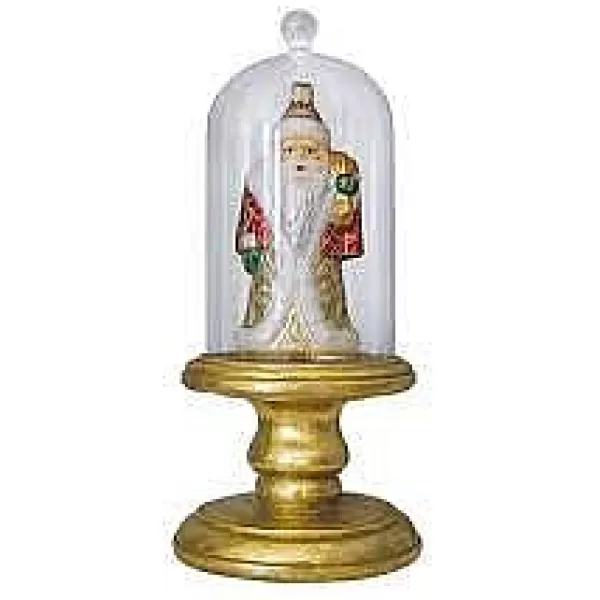 Old World Christmas Glass Dome Orn Cvr/Pedestal Gold Best Sale