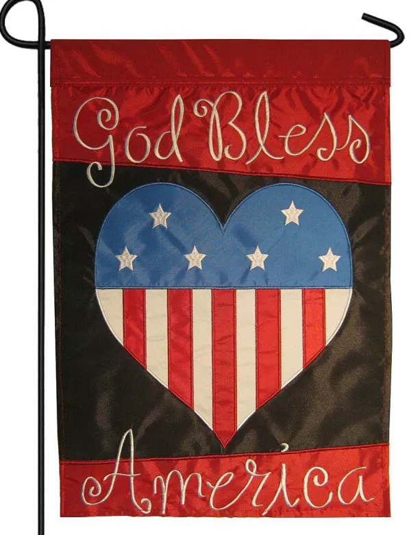 Magnolia Lane God Bless America Double Applique Garden Flag Flash Sale