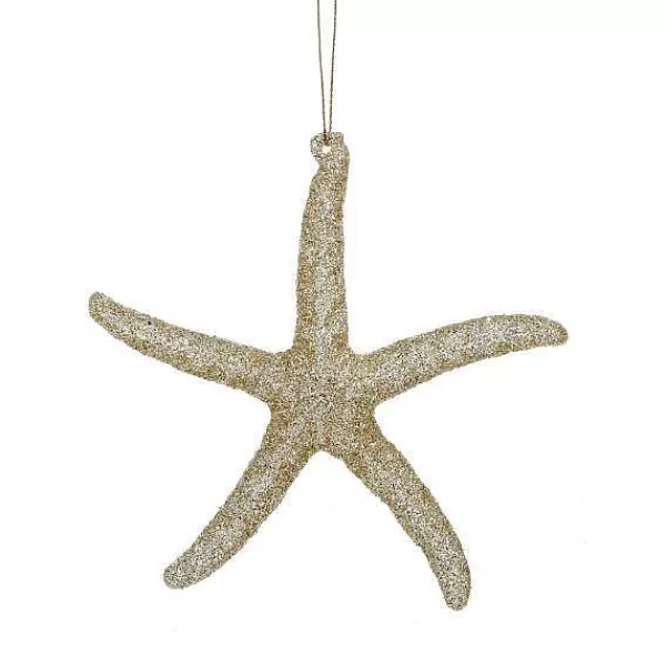 Kurt S Adler Gold Glitter Starfish Ornament, T1759 Cheap