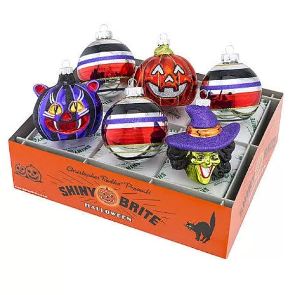 Christopher Radko Halloween 6 Piece Rounds And Figures Flash Sale