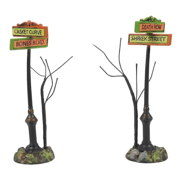 Department 56 Hv, Creepy Village Street Signs, 6007705, Halloween Village Fashion