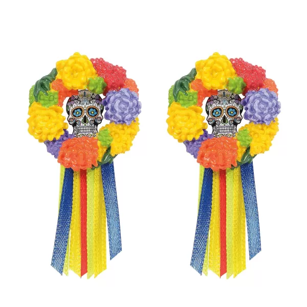 Department 56 Hv, Day Of The Dead Wreaths, 6005563, Halloween Village Discount