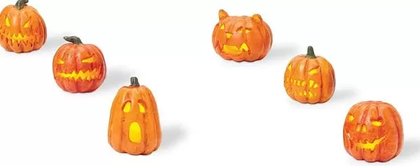 Department 56 Hv, Lit Jack-O-Lanterns (Set Of 6), 810798, Halloween Village Best Sale