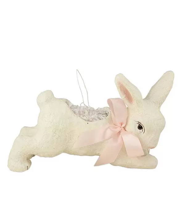 Bethany Lowe Ivory Running Bunny Bucket Sale