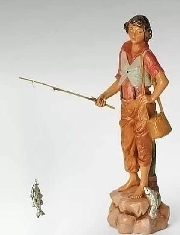 Fontanini Jacob, Fishing Boy, 7.5", , 52842 Sale