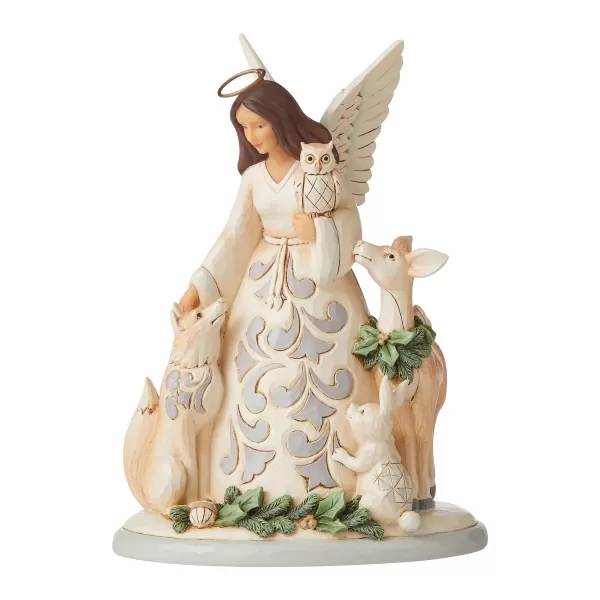 Enesco Jim Shore, White Woodland Angel/Friends, 6006581, Heartwood Creek Shop