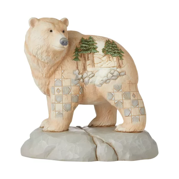 Enesco Jim Shore, White Woodland Bear/Scene, 6006582, Heartwood Creek New