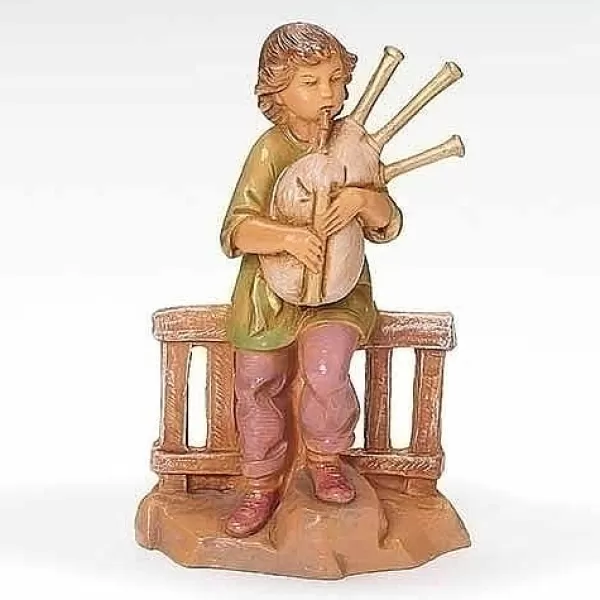 Roman Jonas, Boy Bagpiper Nativity Figure, Fontanini, 5" Best