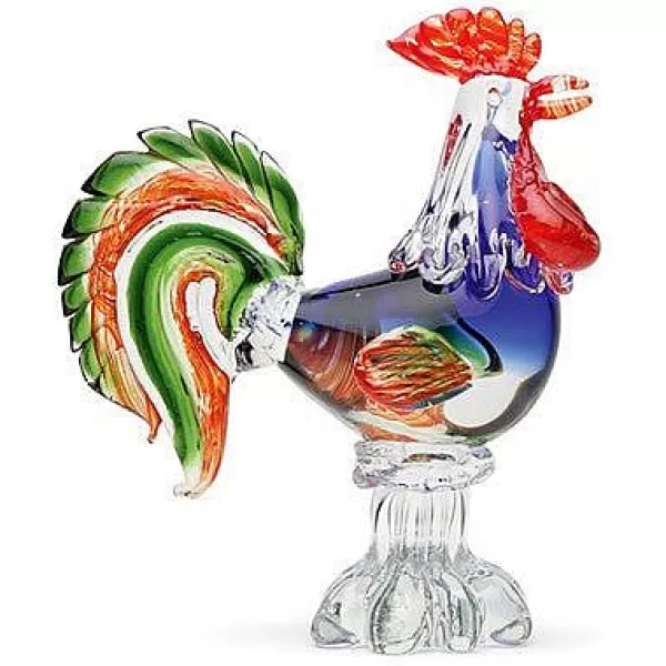 Dynasty Glass Large Colorful Rooster Best