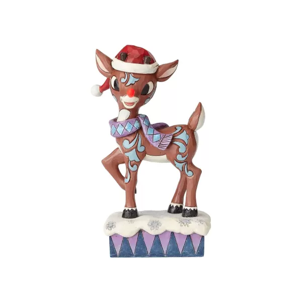 Enesco Lighted Rudolph Wearing Hat Cheap