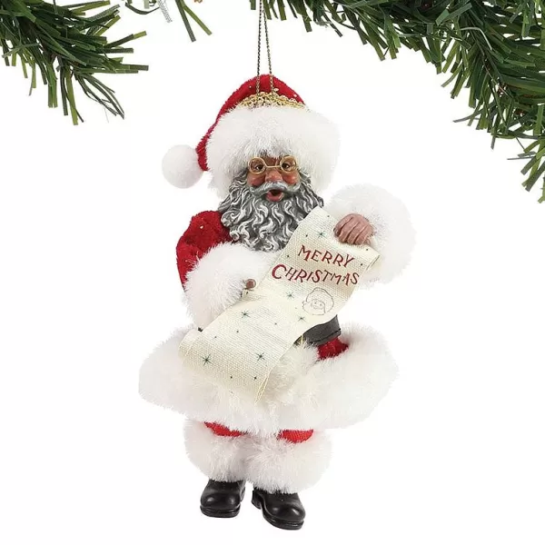 Department 56 Merry Christmas Santa Ornament, African-American, 6003868. Possible Dreams Best Sale