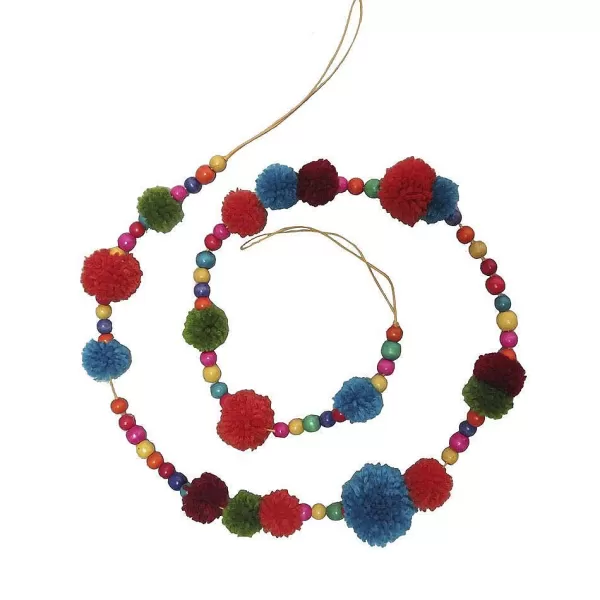 Kurt S Adler Multi-Color Pompom Garland, C2553 Outlet