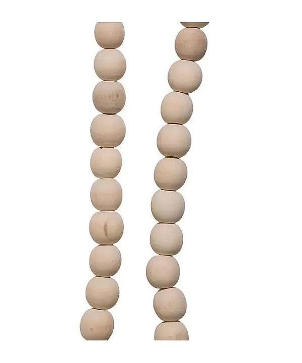 Kurt S Adler Natural Wood Beaded Garland 9', C5881, Kurt Adler Best Sale