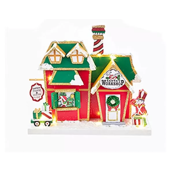 Kurt S Adler North Pole Buildings, 4 Assorted Shop