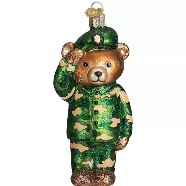 Old World Christmas Owc Army Bear Ornament, 12402 Flash Sale