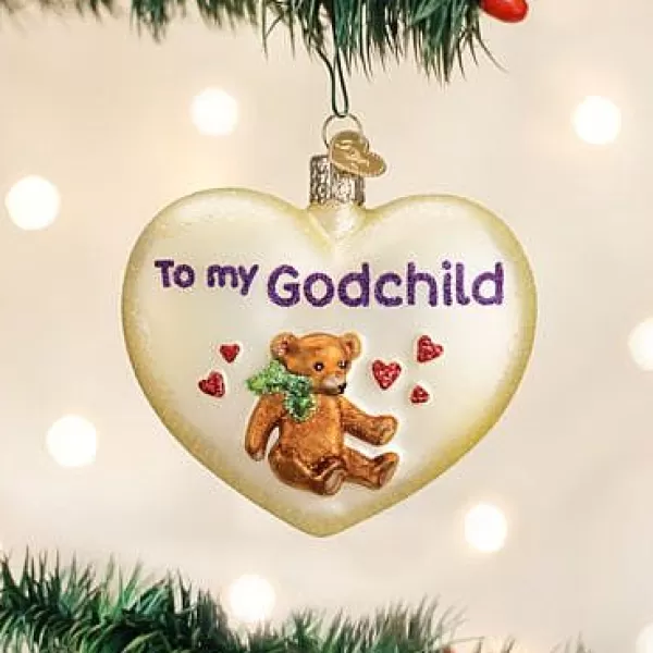 Old World Christmas Owc Godchild Heart Ornament, 30045 Cheap