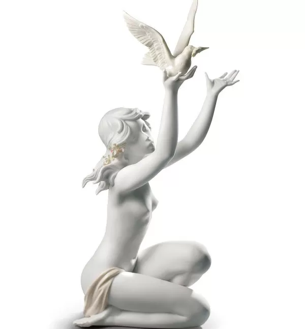 Lladro Peace Offering, Lady With Dove New