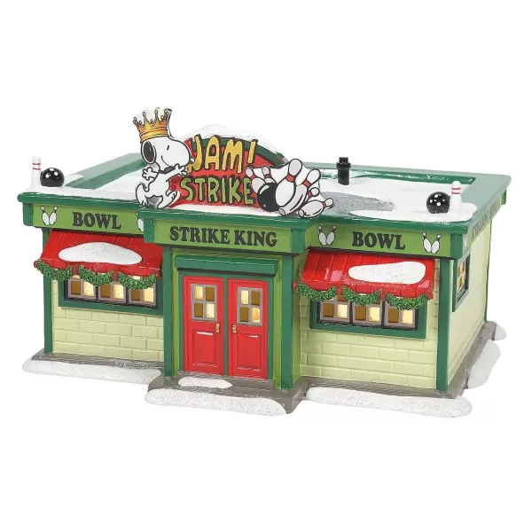 Department 56 Peanuts, Strike King Bowling Alley, 3009840, Peanuts Village Store